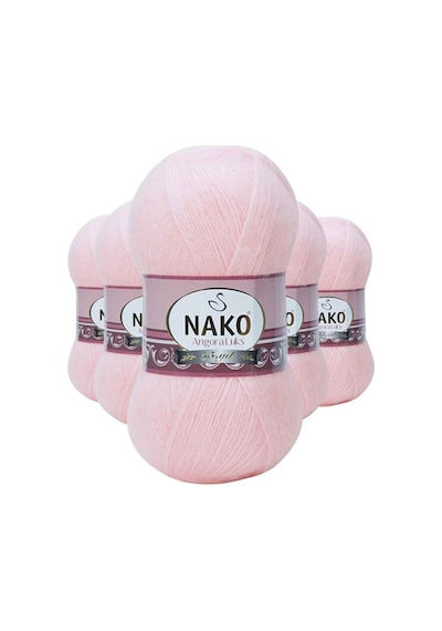 5 Adet Angora Lüks El Örgü İpi Pembe 11502