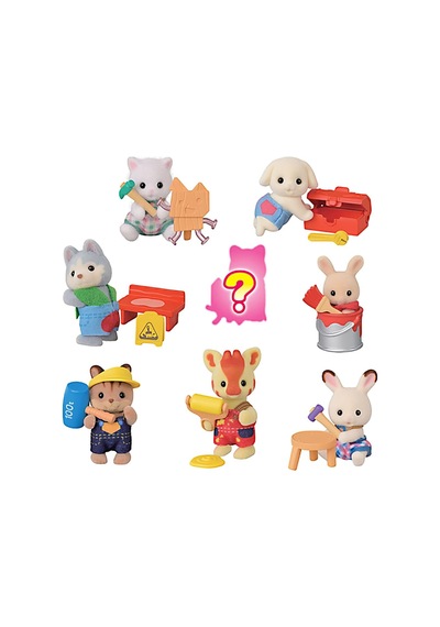 Bebek Minifigür Minik Ustalar Serisi Çok Renkli Plastik Inşaat Temalı Sylvanian Families Genel