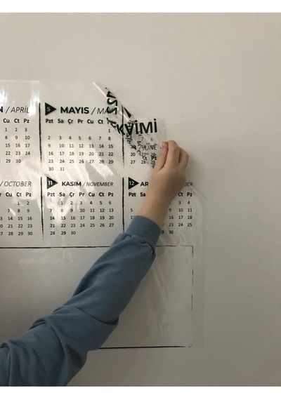 2025 Yıllık Planlayıcı Annualy Planner Akıllı Kağıt Tahta Yazı Tahtası Kalemi 100x56 Cm Model 2 Cok Renkli