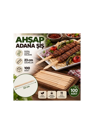 Çöp Şiş Adana 100 Adet Bambu Adana Şiş - 920923025