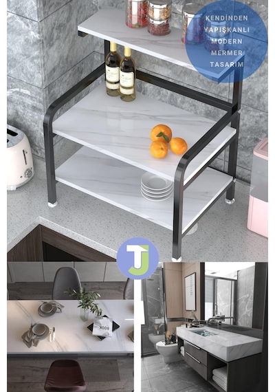Technojet Kendinden Yapışkanlı Mermer Desen Folyo Mutfak Banyo Tezgah Duvar Masa Kaplama 60cmx100cm