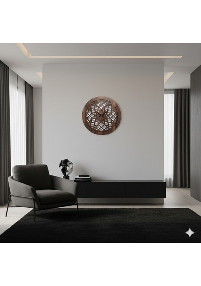 Nexus Modern Duvar Saati Dekorasyon 45 Cm Ceviz