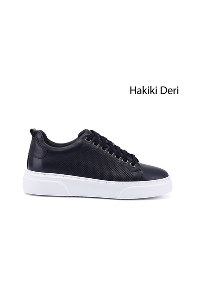 Diğer Erkek Lacivert Bağcıklı Hakiki Deri Sneaker Ddma83531875