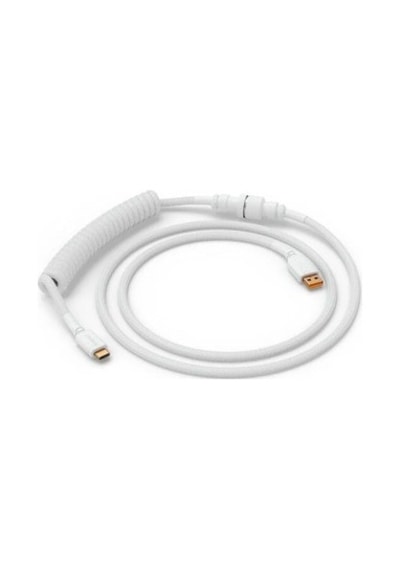 Sarmal Klavye Kablosu Mekanik Oyun Klavyesi Için El Yapımı Örgülü Sarmal Usb-c Kablosu Özel Klavye Kablosu Beyaz