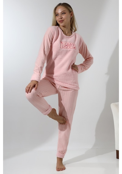 Wordex Fawn 5019 Peluş Welsoft Polar Kışlık Yumoş Kadın Pijama Takımı Love Pembe Toz Pembe Wordex Fawn 5019 Peluş Welsoft Polar Kışlık Yumoş Kadın Pijama Takımı Love Pembe Toz Pembe
