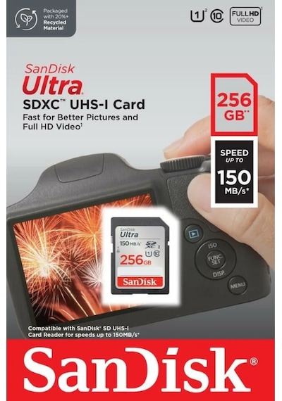 SanDisk Ultra SDSDUNC-256G-GN6IN 256 GB SDHC/SDXC Class 10 UHS-I Hafıza Kartı