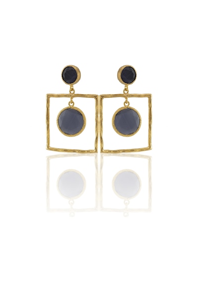 Kadir Jewellery 22 Ayar Altın Kaplama Kadın Sallantılı Küpe -el İşçiliği Ve Hipoalerjenik Küpe-e85 Mor