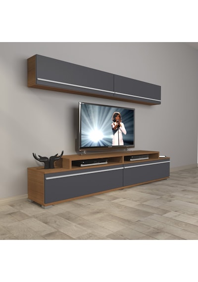 Decoraktiv Ekoflex 5 Mdf Tv Ünitesi Tv Sehpası Ceviz - Antrasit