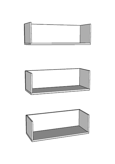 Asra Trend Çocuk Odası Duvar Rafı Kitaplık ÇR-03 %100 MDF 3'lü Set Antrasit
