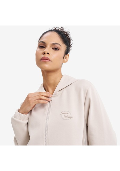 Lescon Ekru Kadın Fermuarlı Kapüşonlu Sweatshirt 26n-2120