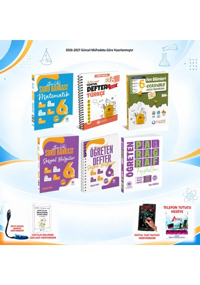 Çanta Yayınları 2026-2027 6. Sınıf Tüm Dersler 6 Kitap Türkçe Soru/fen Defter Hariç Tam Seri Set