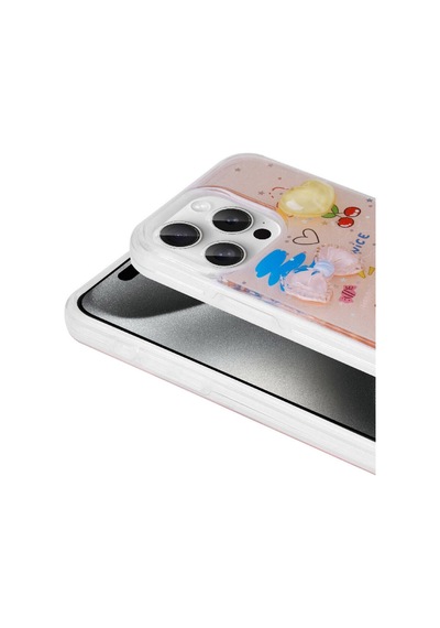 Apple Uyumlu iPhone 15 Pro Max Kabartma Figürlü Parlak Csk Zore Minimini Silikon Kılıf kırmızı