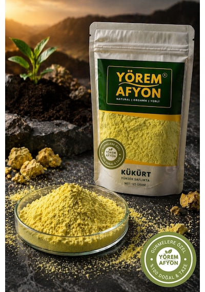 Yörem Afyon Anadolu'nun Kadim Madenlerinden Toprağın Altın Tozu Doğal Zırh Yüksek Saflıkta Kükürt 250gr.