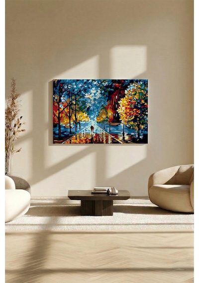 Sayılarla Boyama Seti 40 X 50 Cm Tuval Şasesine Gerili Sonbahardan Kalan
