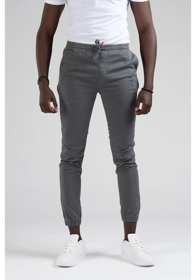 Fbı Jeans Dar Ve Lastikli Paça Beli İplikli Kanvas Kumaş Slimfit Jogger Pantolon 001