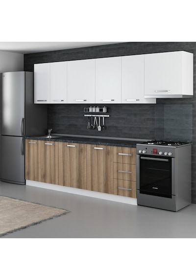 Minar 290 Cm Mutfak Dolabı Beyaz Dore 290-D4 Beyaz