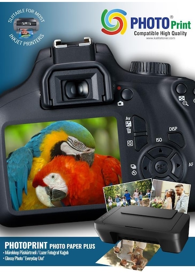 Photo Print 100 Adet A4 Parlak Kuşe Kağıt 120 Gram Tüm Mürekkepl