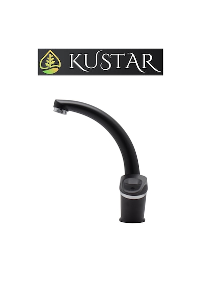 Kustar Sema Kısa Mix Aç Kapa Banyo Lavabo Bataryası Siyah