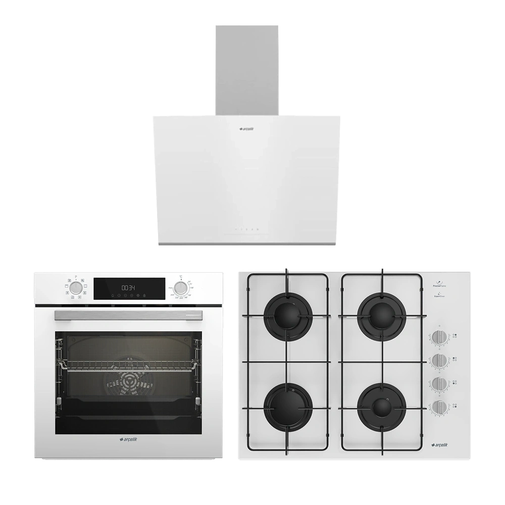Arçelik Smart  AFC 341 B + ADE 606 - 2 + OCD D 651-2 EKB Beyaz Ankastre Set