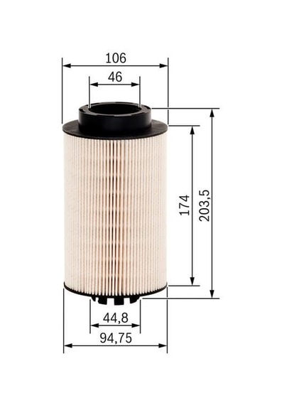 BOSCH 1457429655 Yakıt Filtresi 203×94×47 Travego O 580 15 Rh Rhd 99- Om 457.940