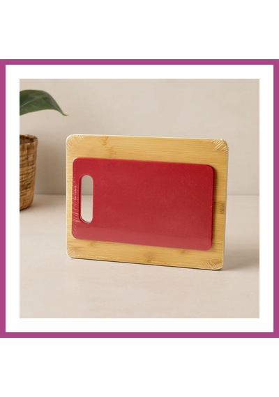 Gees Global Bambu Ve Plastik Kesme Tahtası 2'li Set 22x28 & 15x25 Cm Gbzs