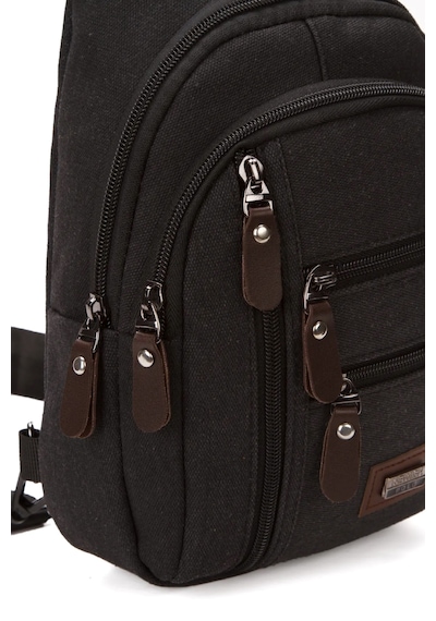 Newish Polo Body Bag Usb Çıkışlı Çapraz Göğüs Ve Sırt Çantası-kanvas 2334 Siyah