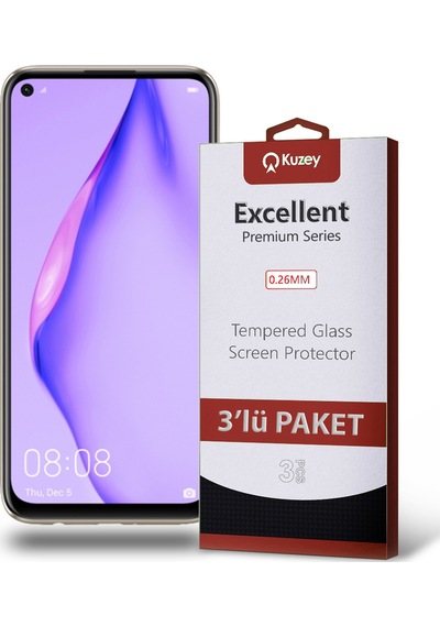 Huawei P40 Lite ile Uyumlu Kırılmaz Temperli Ekran Koruyucu Cam Ekonomik 3'lü Paket