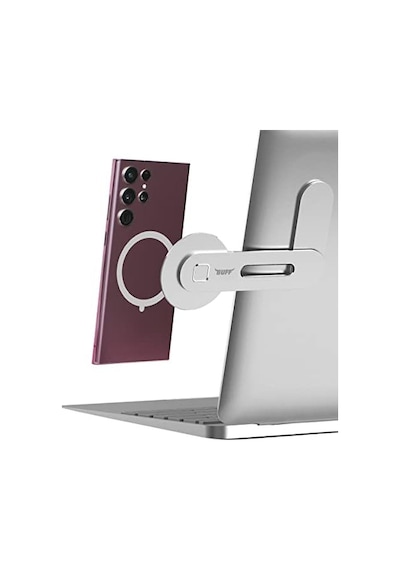 Bl16 Magsafe Uyumlu Laptop Telefon Tutucu Gümüş, Mıknatıslı Bilgisayar Ekran Tutucu