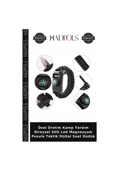 Özel Üretim Kamp Yardım Bireysel Sos Led Magnezyum Pusula Taktik Dijital Saat Düdük Çok Renkli