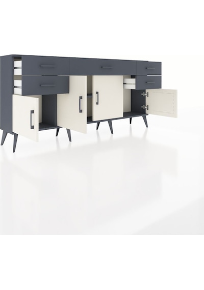 Arges Konsol Tek Raflı 5 Çekmeceli 4 Kapaklı 176x30x83 Antrasit-aytaşı/antrasit Aytaşı/antrasit Arges Konsol Tek Raflı 5 Çekmeceli 4 Kapaklı 176x30x83 Antrasit-aytaşı/antrasit Aytaşı/antrasit