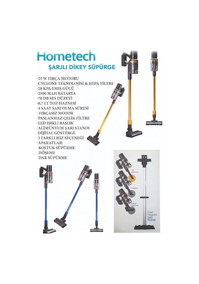 Hometech HT-20 Kablosuz Dikey Süpürge