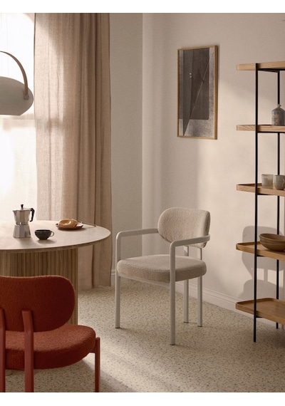 Dedar Milano X Westwing Adrien Kolçaklı Sandalye - Ekru, Lüks Kumaş Bej