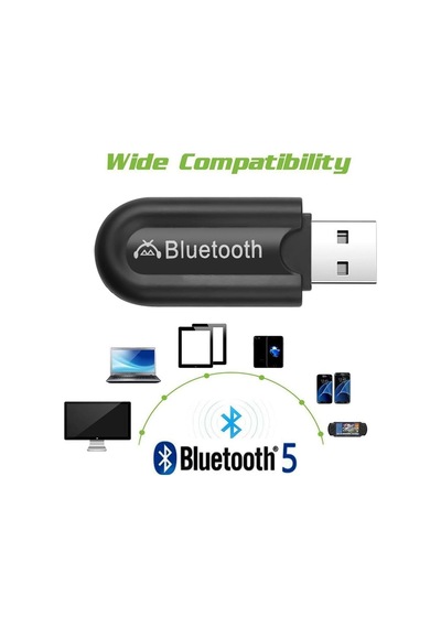 Lexroo Hjx-001 Araba Usb Bluetooth 5 Adaptörü Ses Müzik Alıcı 3.5mm Aux Araç Kiti Kablolu Hoparlörü