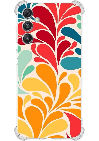 Samsung Galaxy M34 İle Uyumlu Retro Color 5 Baskılı Şeffaf Köşe Korumalı Antişok Kılıf
