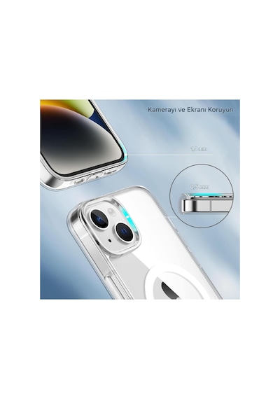 Apple iPhone Uyumlu 13 Şeffaf Magsafe Kılıf Mtl Safe