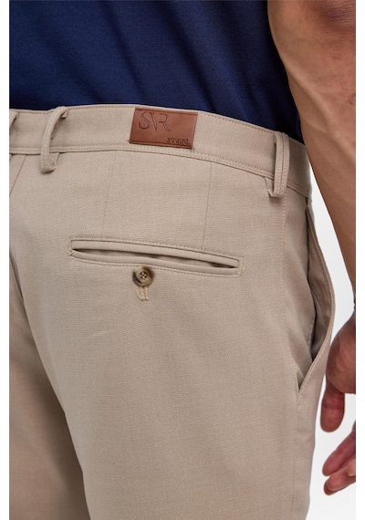 Süvari Bej Slim Fit Desenli Kumaş Pantolon-38291 Bej