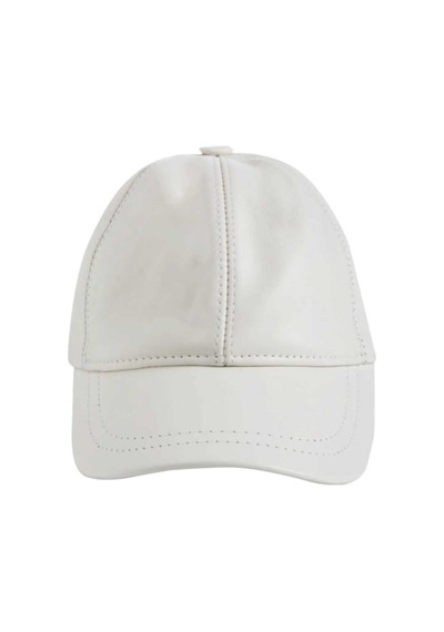 Tezzgelsin Unisex %100 Deri Arkadan Ayarlanabilir Baseball Kep Şapka Beyaz