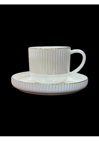 Acar Jea-08357 Pearl Dream 6'lı Porselen Çay Fincan Takımı Krem