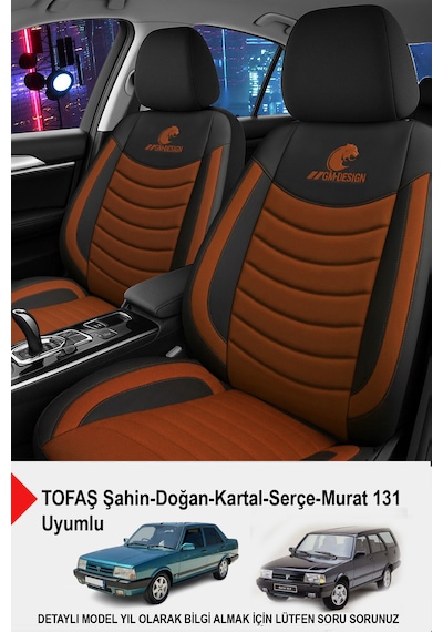 Panther Serisi Keten Kumaş Oto Koltuk Kılıfı Tofaş Kartal-şahin-doğan-serçe-tempra İle Uyumlu Taba