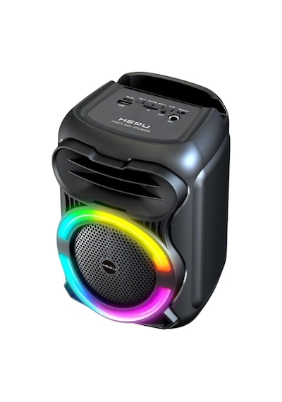Hepu Hp-114 Partybox Bluetooth Hoparlör 4 Hoparlör, 15w Güç, Rgb Işık, Tws Destekli