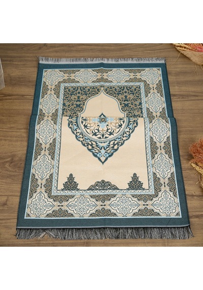 Hediyelik Tafta Seccade Mavi-gold 68x110 Cm - 200 Gr Çok Renkli