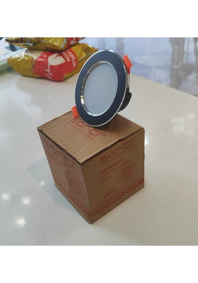 Sor-ti 7w Siyah-krom Çerçeveli 3 Renk Yanabilen Smd Led Panel Spot