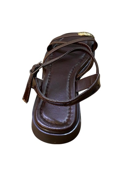 Güven Kundura Düz Kaymaz Tabanlı Bantlı Taş Detaylı Sandalet Kahverengi - 891109022 Kahverengi Güven Kundura Düz Kaymaz Tabanlı Bantlı Taş Detaylı Sandalet Kahverengi - 891109022 Kahverengi
