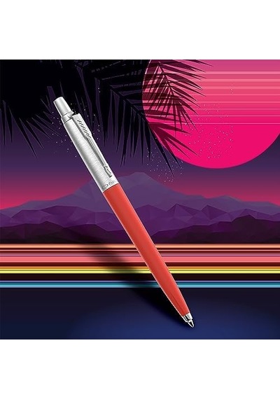 Jotter Originals Tükenmez Kalemler Retrowave Koleksiyonu Vermilion Kırmızı Ve İndigo Moru Mavi Mürekkep Orta Nokta 2 Adet -