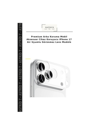 Premium Arka Koruma Mobil Aksesuar Cihaz Koruyucu İphone 17 Air Uyumlu Görünmez Lens Modülü