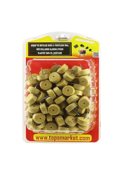 Çap 25X10 MM Elastomer Çivili Tapa(Beyaz-Kayın)