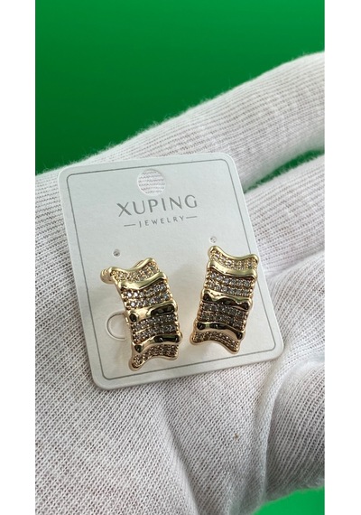 Xuping Rose Gold Zirkon Taşlı Vip Kadın Küpe Altın