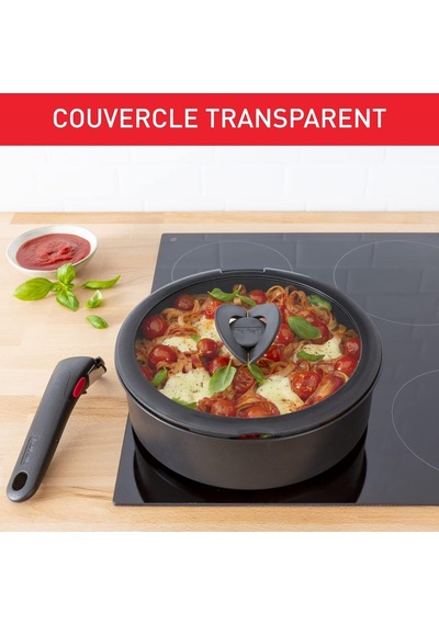 Tefal Ingenio L9846302 Cam Kapak, 20 Cm, Yer Tasarruflu Saklama, Katlanır Sap, Hızlı Pişirme, Ingenio Uyumlu, Bulaş Diğer