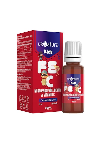 Venatura Kids Mikroenkapsüle Demir Ve Vitamin C Takviye Edici Gıda 20 Ml