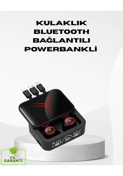 Mey İthalat Powerbank Özellikli Bluetooth Kablosuz Kulaklık Dokunmatik Kontrol, Uzun Pil Ömrü, Ergonomik Tasa Diğer